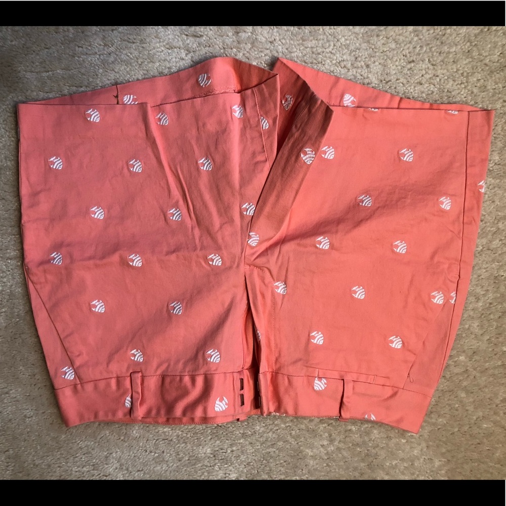 Orange Embroidered Fish Chino Shorts